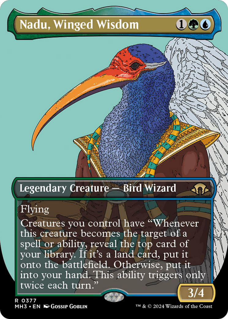 Nadu, Winged Wisdom (Borderless) [Modern Horizons 3] | Shuffle n Cut Hobbies & Games