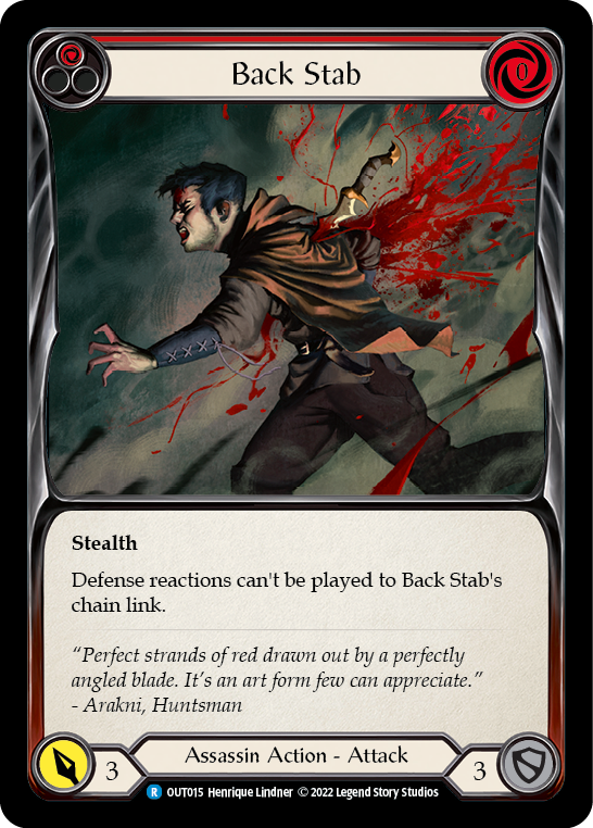 Back Stab (Red) [OUT015] (Outsiders)  Rainbow Foil | Shuffle n Cut Hobbies & Games