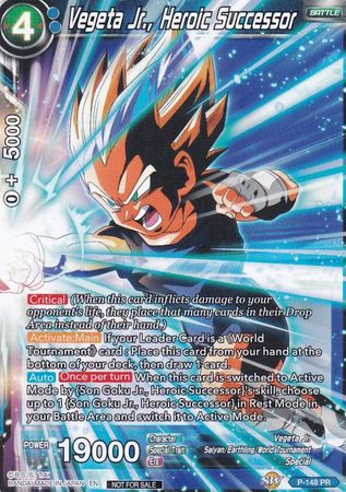 Vegeta Jr., Heroic Successor (Power Booster) (P-148) [Promotion Cards] | Shuffle n Cut Hobbies & Games