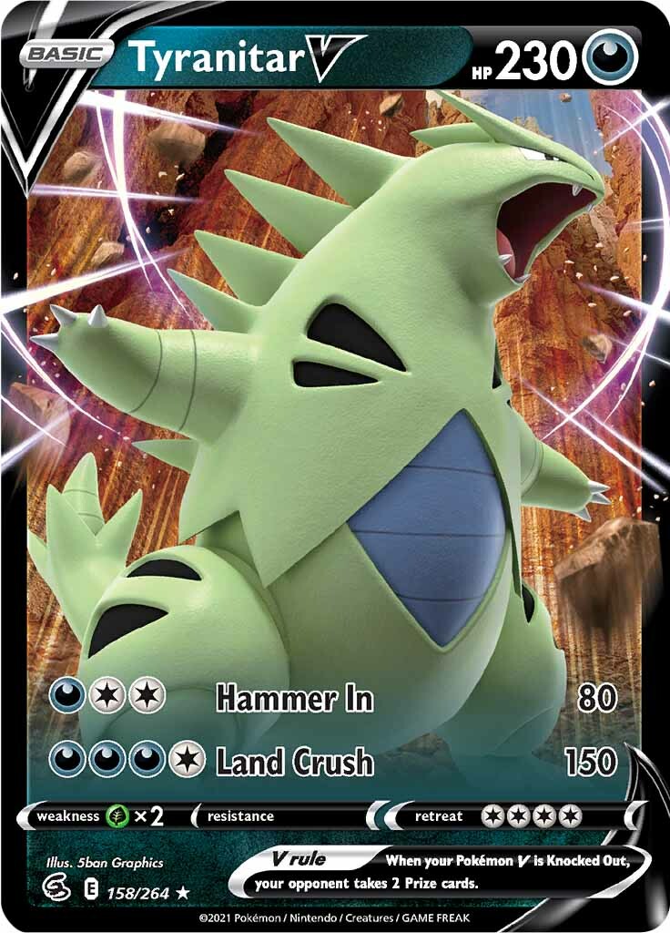 Tyranitar V (158/264) [Sword & Shield: Fusion Strike] | Shuffle n Cut Hobbies & Games