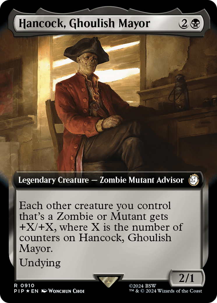 Hancock, Ghoulish Mayor (Extended Art) (Surge Foil) [Fallout] | Shuffle n Cut Hobbies & Games