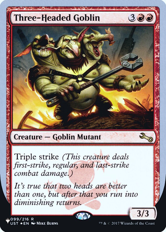 Three-Headed Goblin (Unfinity Foil Edition) [The List] | Shuffle n Cut Hobbies & Games