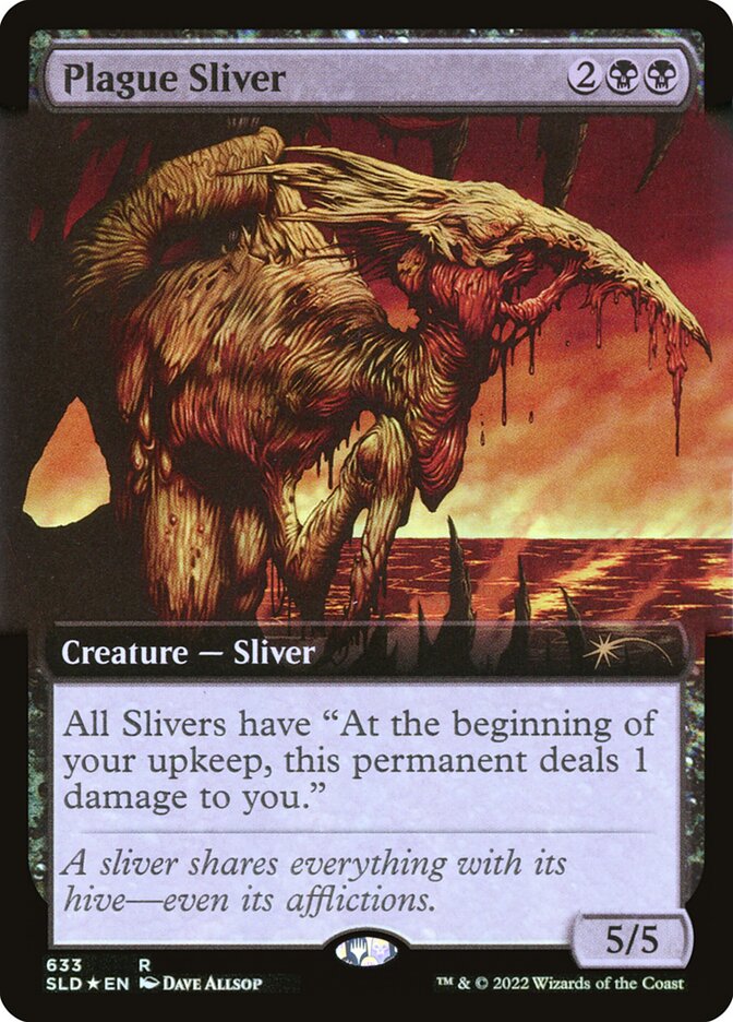 Plague Sliver (Extended Art) (Step-and-Compleat Foil) [Secret Lair Drop Promos] | Shuffle n Cut Hobbies & Games