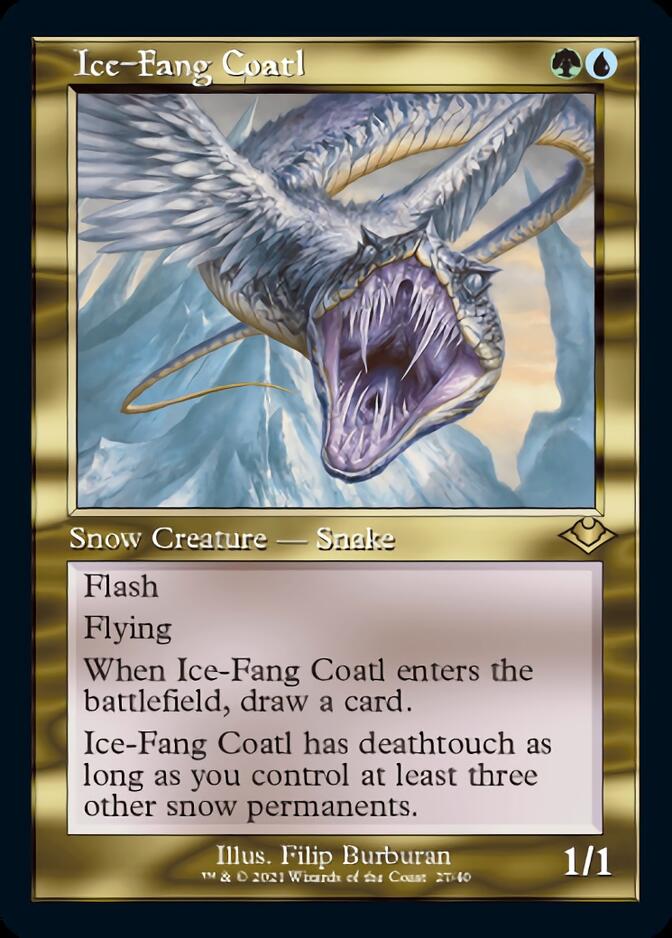 Ice-Fang Coatl (Retro Foil Etched) [Modern Horizons] | Shuffle n Cut Hobbies & Games