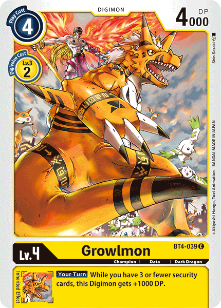 Growlmon [BT4-039] [Great Legend] | Shuffle n Cut Hobbies & Games