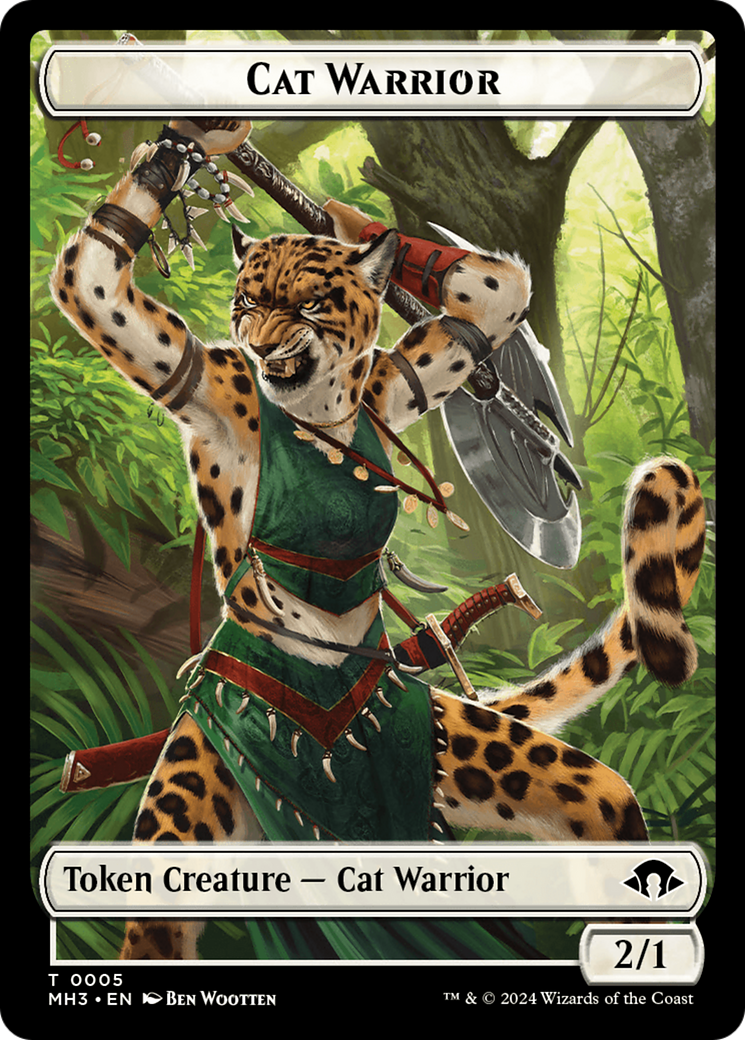 Cat Warrior Token [Modern Horizons 3 Tokens] | Shuffle n Cut Hobbies & Games