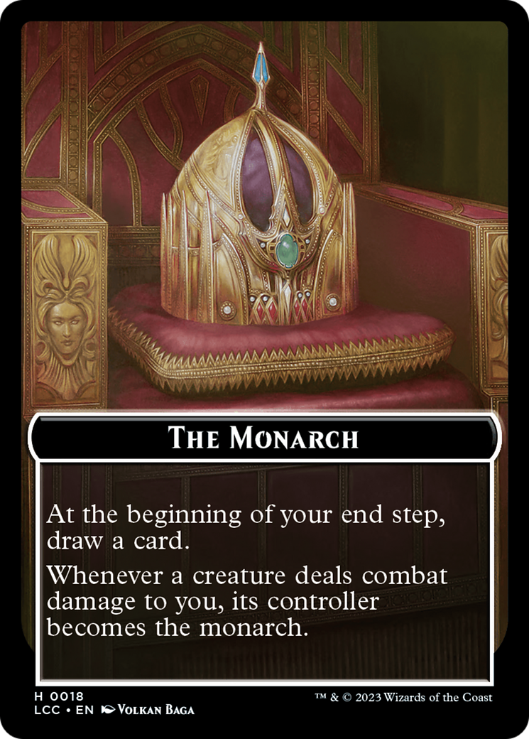 The Monarch // Dinosaur Double-Sided Token [The Lost Caverns of Ixalan Commander Tokens] | Shuffle n Cut Hobbies & Games