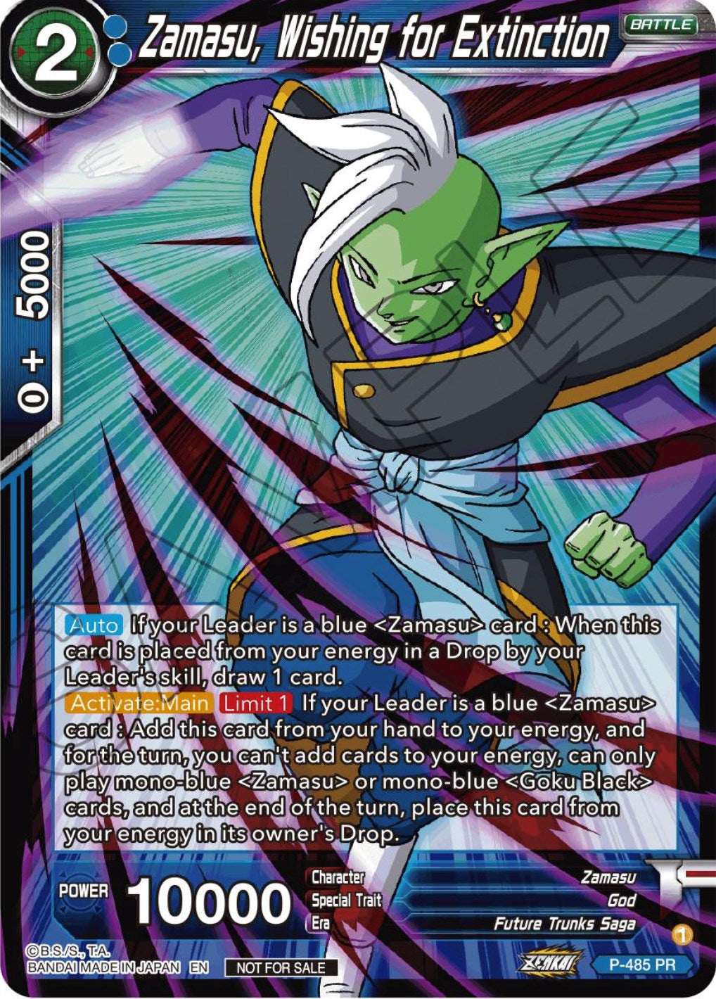 Zamasu, Wishing for Extinction (Zenkai Series Tournament Pack Vol.3) (P-485) [Tournament Promotion Cards] | Shuffle n Cut Hobbies & Games