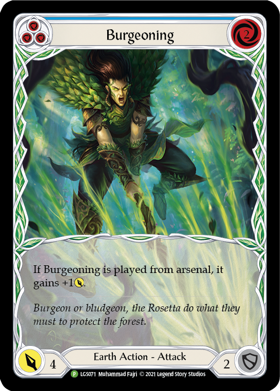 Burgeoning (Blue) [LGS071] (Promo)  Rainbow Foil | Shuffle n Cut Hobbies & Games