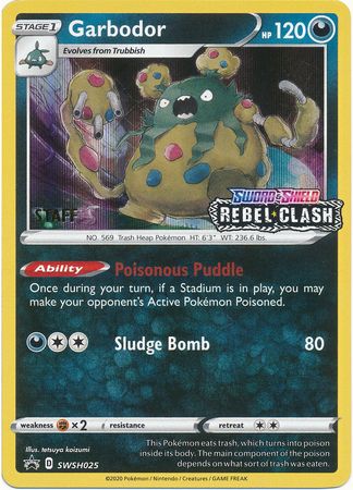 Garbodor (SWSH025) (Staff Prerelease Promo) [Sword & Shield: Black Star Promos] | Shuffle n Cut Hobbies & Games