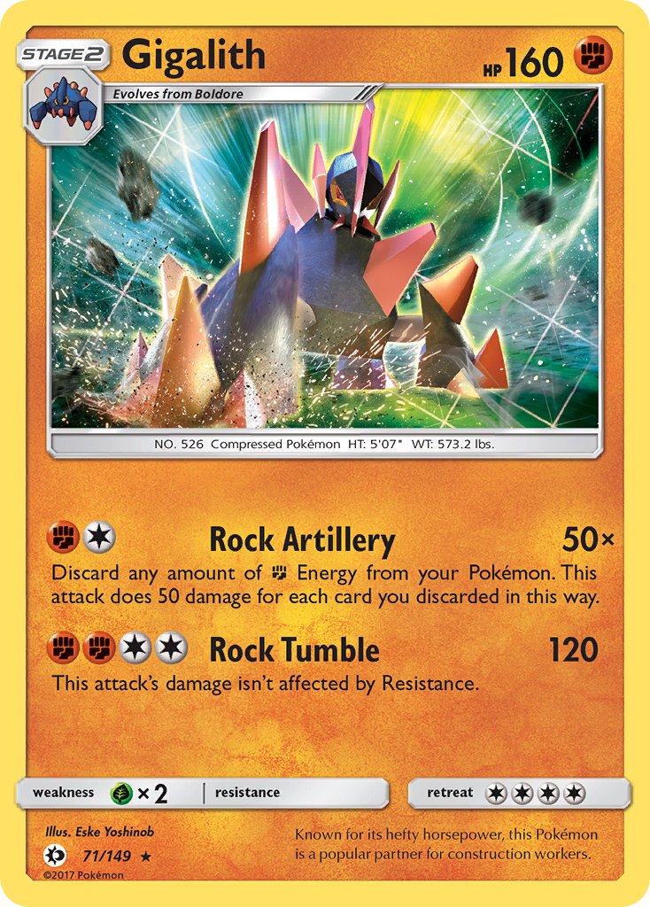 Gigalith (71/149) (Cosmos Holo) (Blister Exclusive) [Sun & Moon: Base Set] | Shuffle n Cut Hobbies & Games