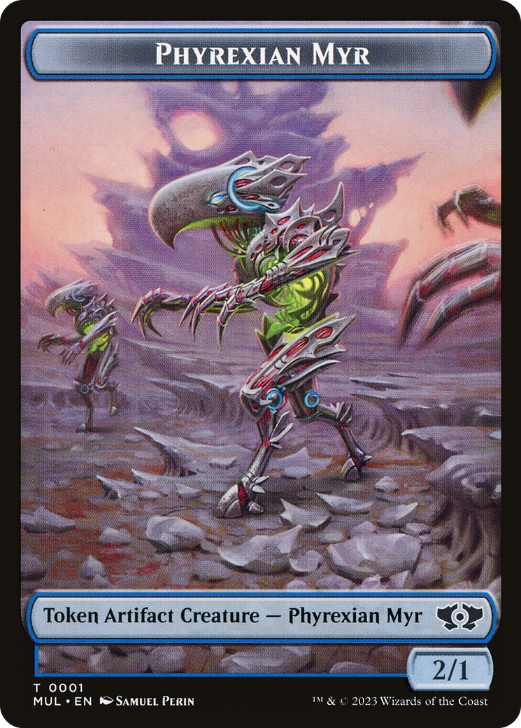 Phyrexian Myr // Dinosaur Double-Sided Token [March of the Machine Tokens] | Shuffle n Cut Hobbies & Games