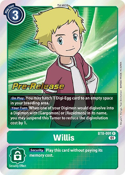 Willis [BT8-091] [New Awakening Pre-Release Cards] | Shuffle n Cut Hobbies & Games