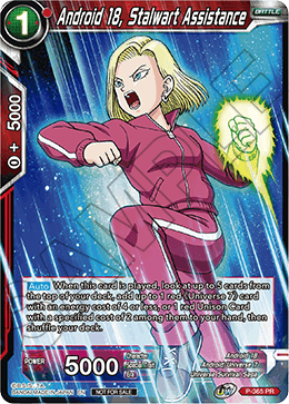 Android 18, Stalwart Assistance (Unison Warrior Series Boost Tournament Pack Vol. 7) (P-365) [Tournament Promotion Cards] | Shuffle n Cut Hobbies & Games