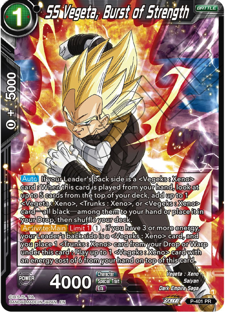 SS Vegeta, Burst of Strength (P-401) [Promotion Cards] | Shuffle n Cut Hobbies & Games