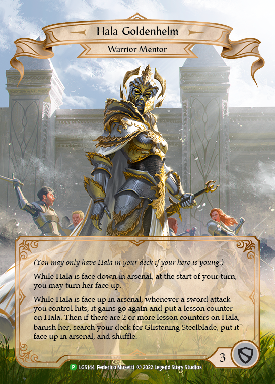 Hala Goldenhelm [LGS144] (Promo)  Rainbow Foil | Shuffle n Cut Hobbies & Games