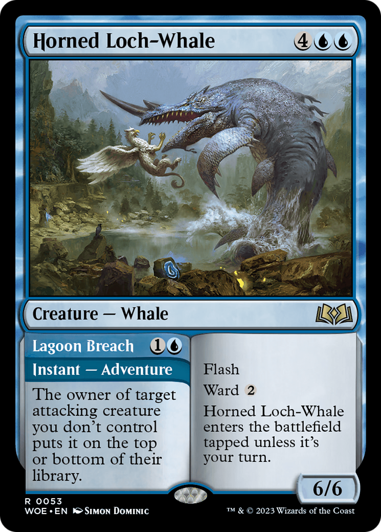 Horned Loch-Whale // Lagoon Breach [Wilds of Eldraine] | Shuffle n Cut Hobbies & Games