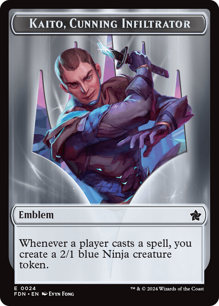 Emblem - Kaito, Cunning Infiltrator // Ninja Doubled-Sided Token [Foundations Tokens] | Shuffle n Cut Hobbies & Games