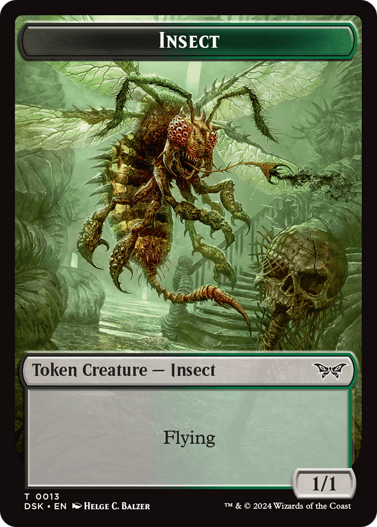 Insect (0013) // Spider Double-Sided Token [Duskmourn: House of Horror Tokens] | Shuffle n Cut Hobbies & Games