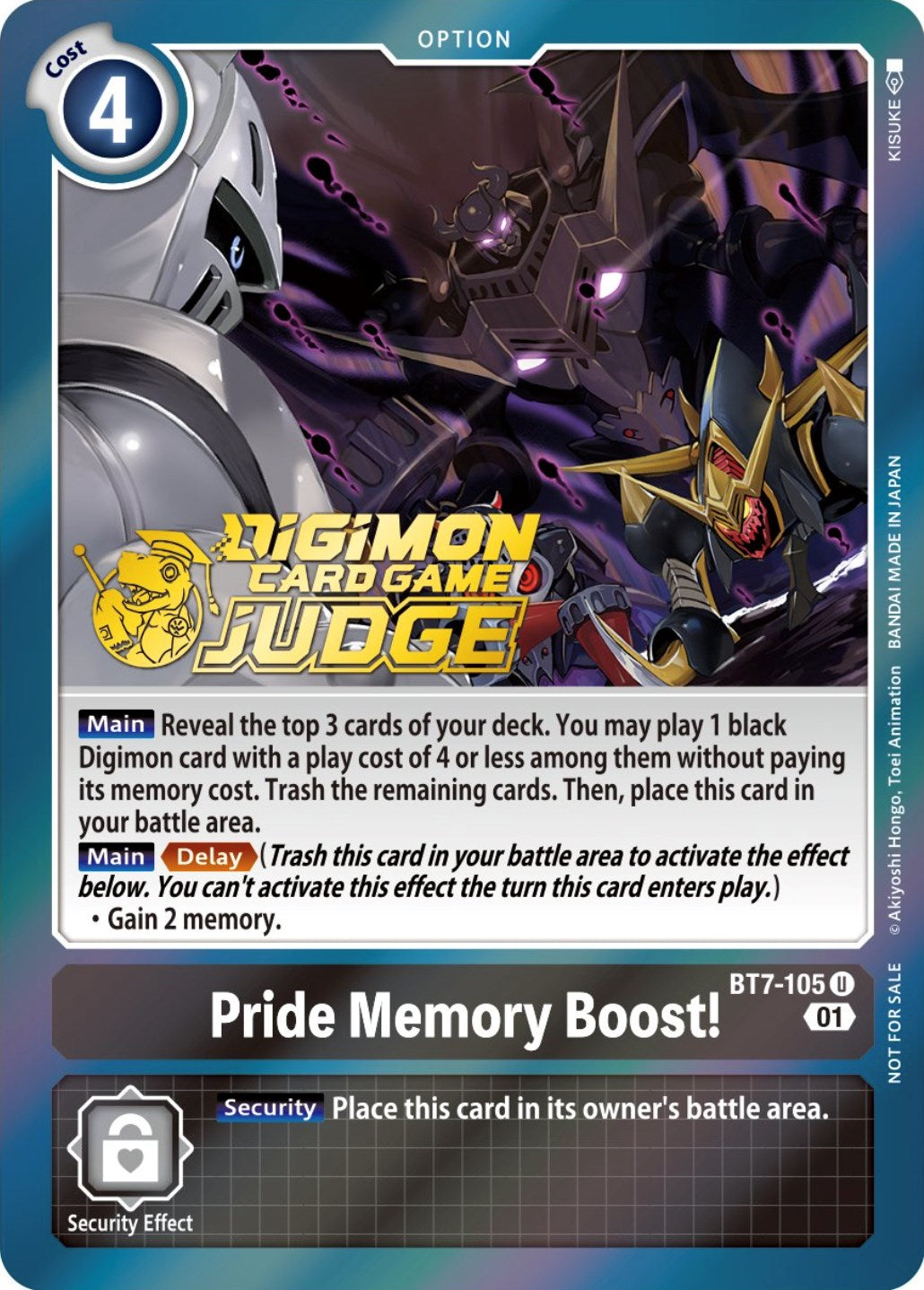 Pride Memory Boost! [BT7-105] (Judge Pack 3) [Next Adventure Promos] | Shuffle n Cut Hobbies & Games