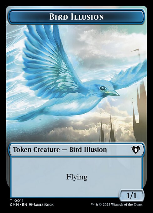 Zombie (0019) // Bird Illusion Double-Sided Token [Commander Masters Tokens] | Shuffle n Cut Hobbies & Games