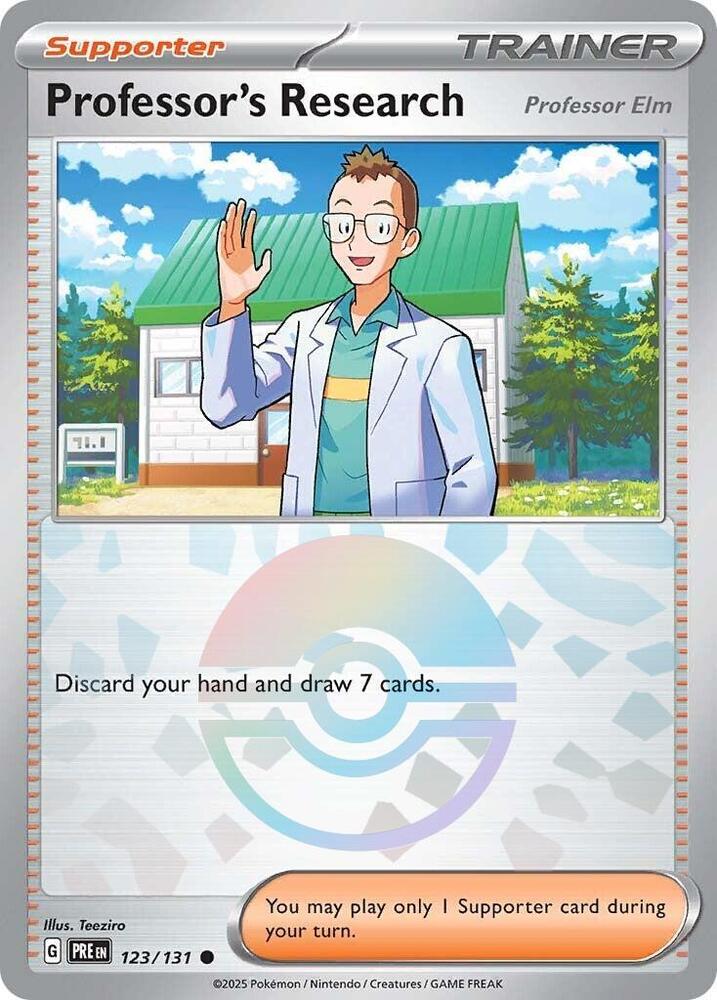 Professor's Research (123/131) [Professor Elm] (Poke Ball Pattern) [Scarlet & Violet: Prismatic Evolutions] | Shuffle n Cut Hobbies & Games