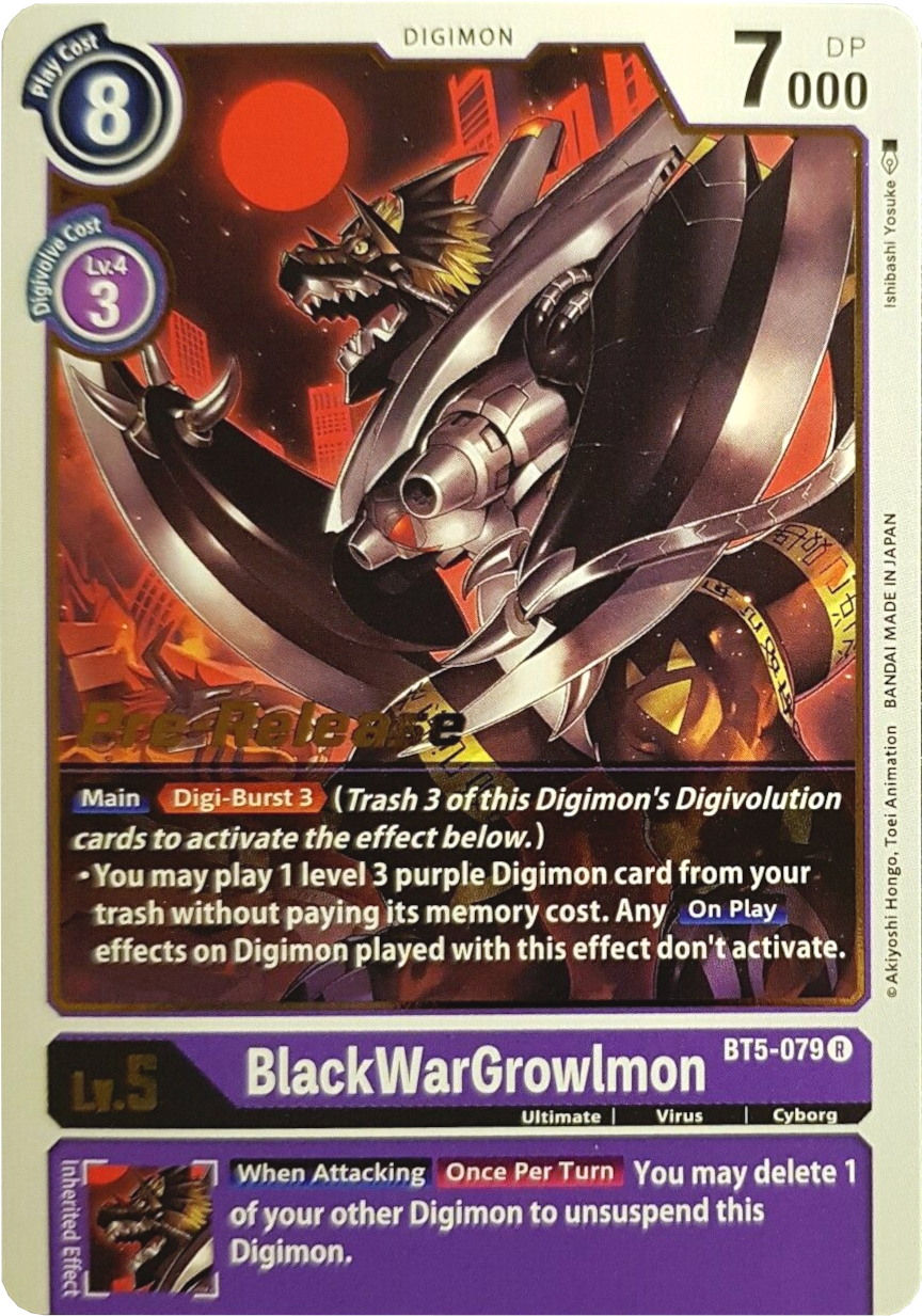 BlackWarGrowlmon [BT5-079] [Battle of Omni Pre-Release Promos] | Shuffle n Cut Hobbies & Games