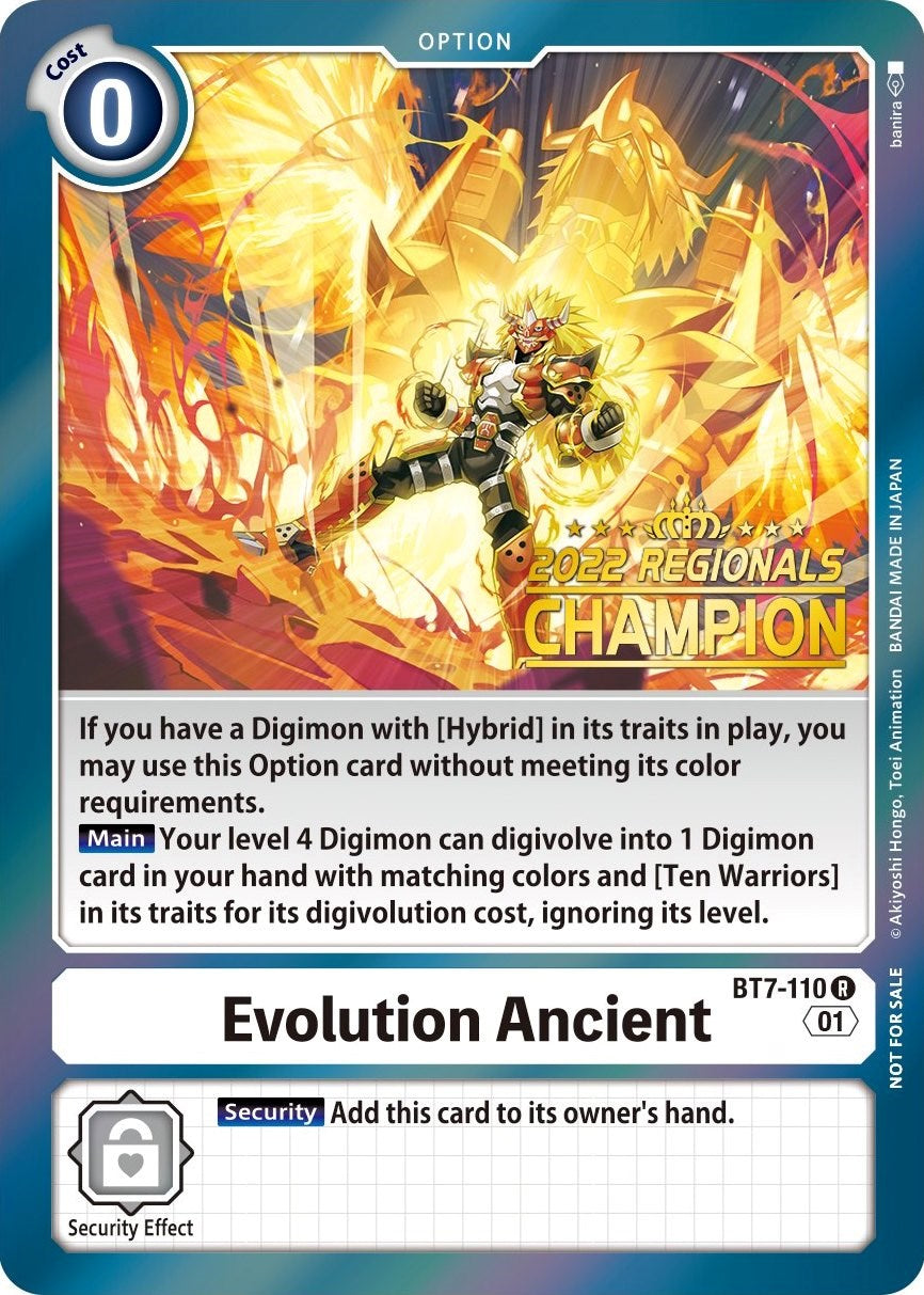 Evolution Ancient [BT7-110] (2022 Championship Offline Regional) (Online Champion) [Next Adventure Promos] | Shuffle n Cut Hobbies & Games