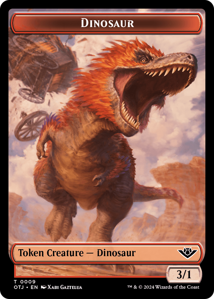 Dinosaur // Plot Double-Sided Token [Outlaws of Thunder Junction Tokens] | Shuffle n Cut Hobbies & Games