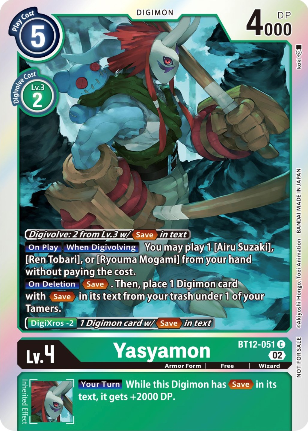 Yasyamon [BT12-051] (Box Topper) [Across Time] | Shuffle n Cut Hobbies & Games