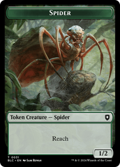 Spider // Blood Double-Sided Token [Bloomburrow Commander Tokens] | Shuffle n Cut Hobbies & Games