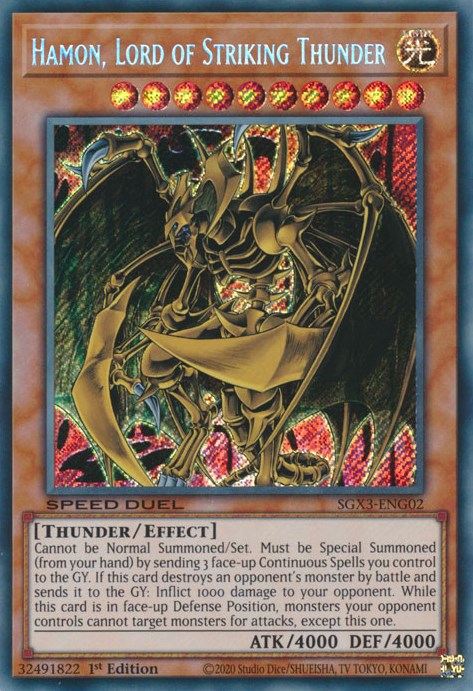 Hamon, Lord of Striking Thunder [SGX3-ENG02] Secret Rare | Shuffle n Cut Hobbies & Games