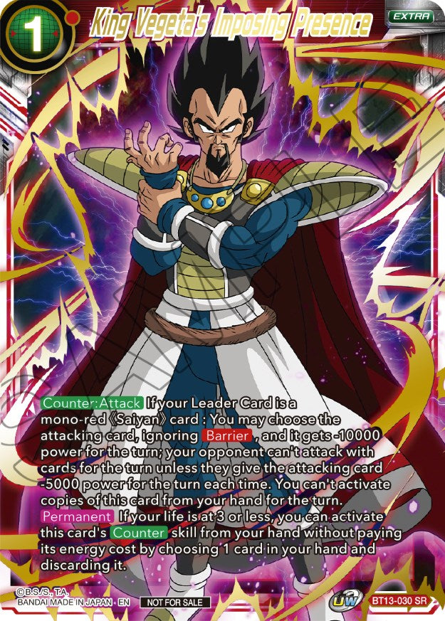 King Vegeta's Imposing Presence (Top 4) (BT13-030) [Tournament Promotion Cards] | Shuffle n Cut Hobbies & Games