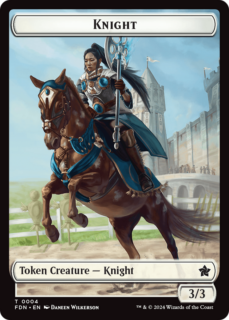 Human // Knight Double-Sided Token [Foundations Tokens] | Shuffle n Cut Hobbies & Games