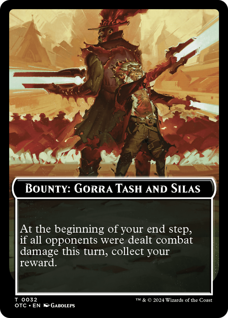 Bounty: Gorra Tash and Silas // Bounty Rules Double-Sided Token [Outlaws of Thunder Junction Commander Tokens] | Shuffle n Cut Hobbies & Games