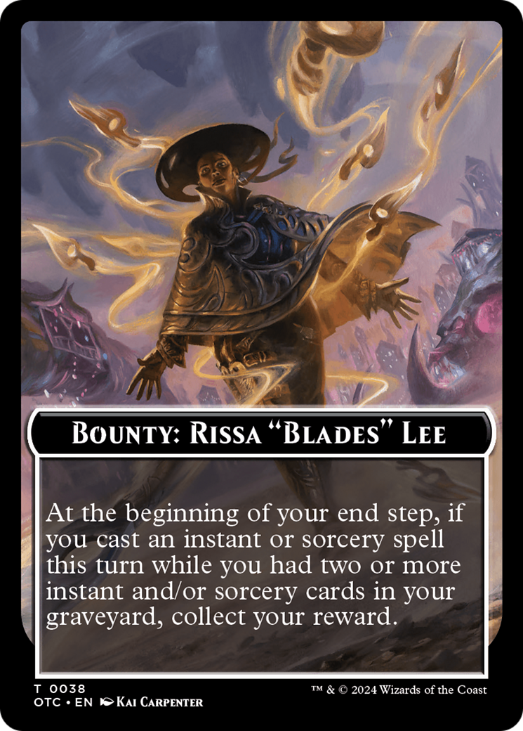 Bounty: Rissa "Blades" Lee // Bounty Rules Double-Sided Token [Outlaws of Thunder Junction Commander Tokens] | Shuffle n Cut Hobbies & Games