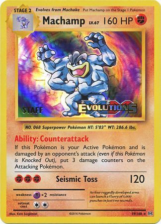 Machamp (59/108) (XY Evolutions Staff Prerelease) [XY: Black Star Promos] | Shuffle n Cut Hobbies & Games