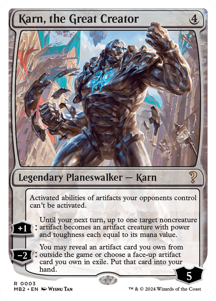 Karn, the Great Creator (White Border) [Mystery Booster 2] | Shuffle n Cut Hobbies & Games