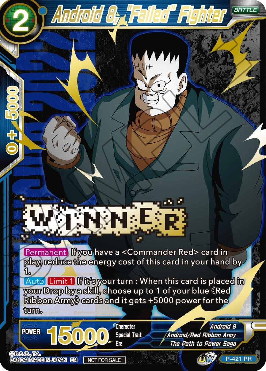 Android 8, "Failed" Fighter (Championship Pack 2022 Vol.2) (Winner Gold Stamped) (P-421) [Promotion Cards] | Shuffle n Cut Hobbies & Games