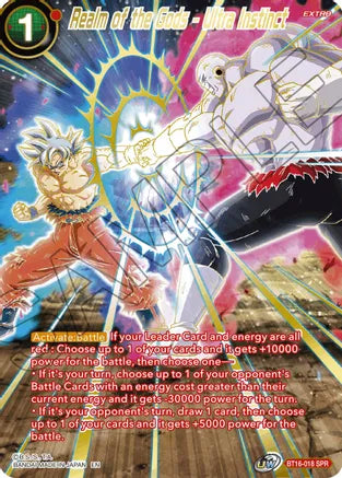 Realm of the Gods - Ultra Instinct (SPR) (BT16-018) [Realm of the Gods] | Shuffle n Cut Hobbies & Games