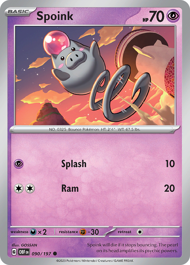 Spoink (090/197) [Scarlet & Violet: Obsidian Flames] | Shuffle n Cut Hobbies & Games