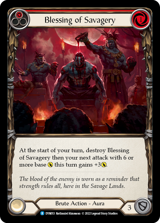 Blessing of Savagery (Red) [DYN013] (Dynasty)  Rainbow Foil | Shuffle n Cut Hobbies & Games