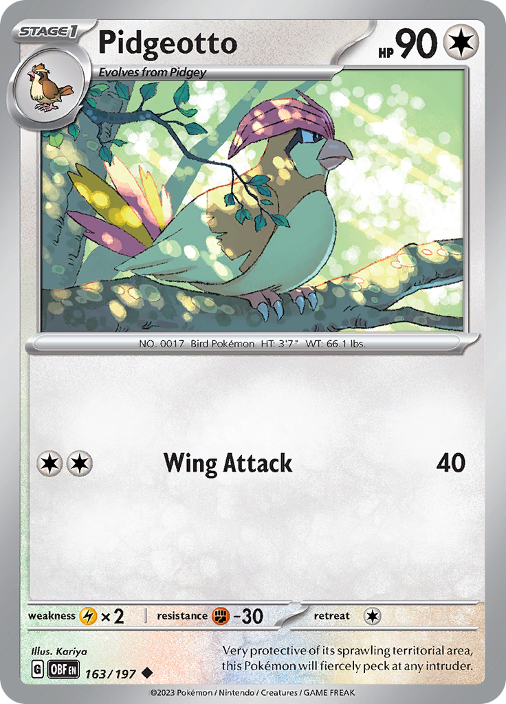 Pidgeotto (163/197) [Scarlet & Violet: Obsidian Flames] | Shuffle n Cut Hobbies & Games