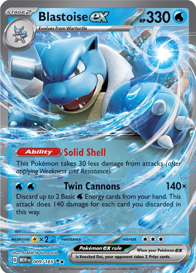 Blastoise ex (009/165) [Scarlet & Violet 151] | Shuffle n Cut Hobbies & Games