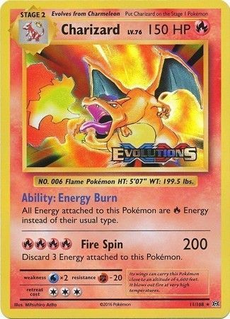 Charizard (11/108) (XY Evolutions Prerelease) [XY: Black Star Promos] | Shuffle n Cut Hobbies & Games