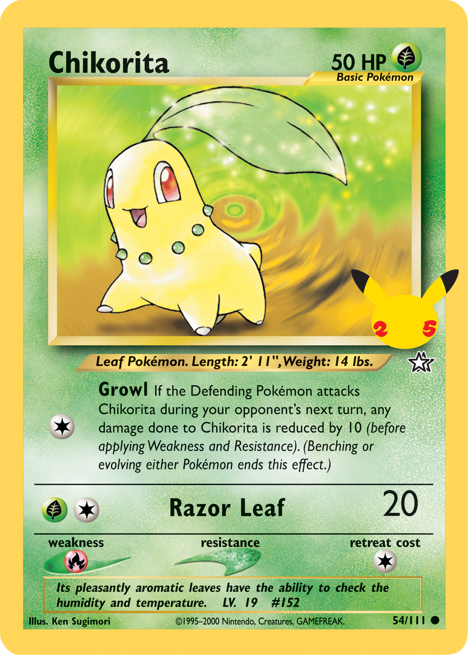 Chikorita (54/111) (Jumbo Card) [First Partner Pack] | Shuffle n Cut Hobbies & Games