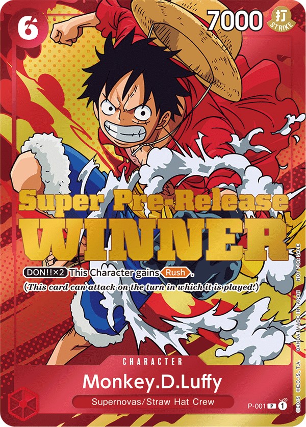 Monkey.D.Luffy (Super Pre-Release) [Winner] [One Piece Promotion Cards] | Shuffle n Cut Hobbies & Games