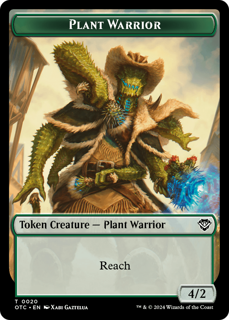 Plant Warrior // Treasure Double-Sided Token [Outlaws of Thunder Junction Commander Tokens] | Shuffle n Cut Hobbies & Games