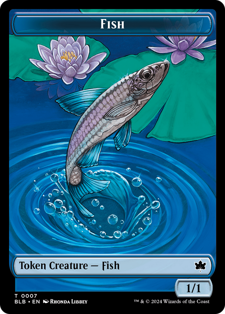 Fish // Tender Wildguide Double-Sided Token [Bloomburrow Tokens] | Shuffle n Cut Hobbies & Games