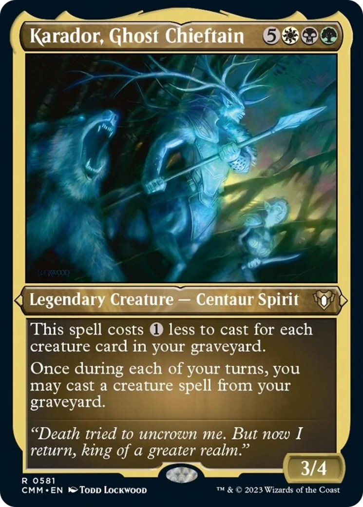 Karador, Ghost Chieftain (Foil Etched) [Commander Masters] | Shuffle n Cut Hobbies & Games
